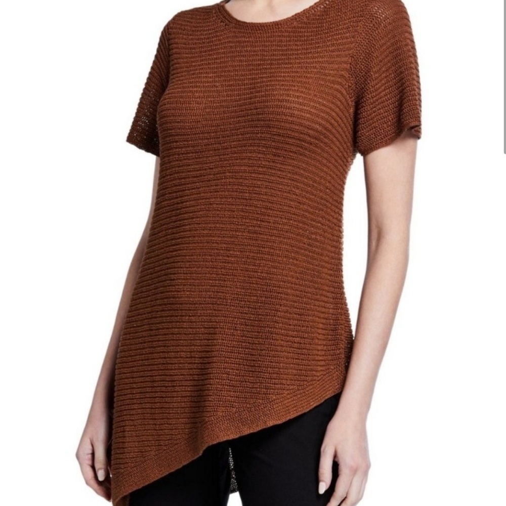 Eileen Fisher Asymmetrical Knit Top Size Large